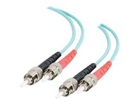C2G ST-ST 10Gb 50/125 OM3 Duplex Multimode PVC Fiber Optic Cable (LSZH) - Nettverkskabel - ST flermodus (hann) til ST flermodus (hann) - 3 m - fiberoptisk - dupleks - 50 / 125 mikroner - OM3 - halogenfri - akvamarin 85506