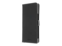 Insmat Exclusive - Lommebok for mobiltelefon - ekte skinn, polykarbonat, kartong+papir+aluminiumsfolie, bomullssting - svart - for Sony XPERIA 1 IV 650-3085
