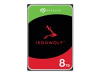 Seagate IronWolf ST8000VN002 - Harddisk - 8 TB - intern - 3.5" - SATA 6Gb/s - buffer: 256 MB - med 3-års Seagate Rescue Data Recovery ST8000VN002