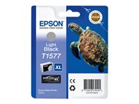 Epson T1577 - 25.9 ml - lys svart - original - blister - blekkpatron - for Stylus Photo R3000 C13T15774010