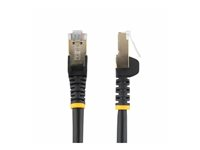 StarTech.com 1.5m CAT6A Ethernet Cable, 10 Gigabit Shielded Snagless RJ45 100W PoE Patch Cord, CAT 6A 10GbE STP Network Cable w/Strain Relief, Black, Fluke Tested/UL Certified Wiring/TIA - Category 6A - 26AWG (6ASPAT150CMBK) - Koblingskabel - RJ-45 (hann) til RJ-45 (hann) - 1.5 m - STP - CAT 6a - formstøpt, uten hindringer - svart 6ASPAT150CMBK