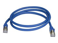 StarTech.com 1m CAT6A Ethernet Cable, 10 Gigabit Shielded Snagless RJ45 100W PoE Patch Cord, CAT 6A 10GbE STP Network Cable w/Strain Relief, Blue, Fluke Tested/UL Certified Wiring/TIA - Category 6A - 26AWG (6ASPAT1MBL) - Koblingskabel - RJ-45 (hann) til RJ-45 (hann) - 1 m - STP - CAT 6a - formstøpt, uten hindringer - blå 6ASPAT1MBL