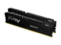 Kingston FURY Beast - DDR5 - sett - 16 GB: 2 x 8 GB - DIMM 288-pin - 5200 MHz / PC5-41600 - CL40 - 1.25 V - ikke-bufret - on-die ECC KF552C40BBK2-16