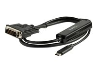 StarTech.com 3.3 ft / 1 m USB-C to DVI Cable - USB Type-C Video Adapter Cable - 1920 x 1200 - Black (CDP2DVIMM1MB) - USB / DVI-kabel - 24 pin USB-C (hann) til DVI-D (hann) - Thunderbolt 3 / USB 3.1 - 1 m - 1920 x 1200 (WUXGA)-støtte - svart - for P/N: TB4CDOCK CDP2DVIMM1MB