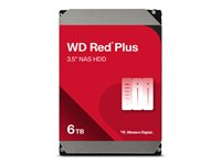 WD Red Plus WD60EFPX - Harddisk - 6 TB - intern - 3.5" - SATA 6Gb/s - 5400 rpm - buffer: 256 MB WD60EFPX