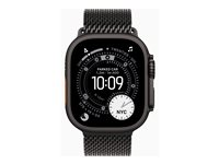 Apple Watch Ultra 3 - 49 mm - svart titan - Ja smartklokke med fint strikket løkke - båndbredde: L - 64 GB - LTE, NFC, Wi-Fi 4, UWB, Bluetooth - 5G - 61.8 g MF1T4DH/A
