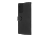 Insmat - Lommebok for mobiltelefon - lær, carton+paper+aluminum foil - svart - for Xiaomi Redmi Note 10 Pro 650-2966