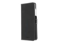 Insmat Exclusive Flip Case - Lommebok for mobiltelefon - papir, kartong, lær, aluminiumsfolie, termoplast-polyuretan (TPU) - svart - for Samsung Galaxy S21 Ultra 5G 650-2937