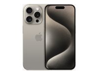 Apple iPhone 15 Pro - 5G smartphone - dobbelt-SIM / Internminne 1 TB - OLED-display - 6.1" - 2556 x 1179 piksler (120 Hz) - 3x bakkamera 48 MP, 12 MP, 12 MP - front camera 12 MP - naturlig titan MTVF3QN/A