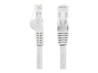 StarTech.com 100ft CAT6 Ethernet Cable, 10 Gigabit Snagless RJ45 650MHz 100W PoE Patch Cord, CAT 6 10GbE UTP Network Cable w/Strain Relief, White, Fluke Tested/Wiring is UL Certified/TIA - Category 6 - 24AWG (N6PATCH100WH) - Koblingskabel - RJ-45 (hann) til RJ-45 (hann) - 30.5 m - UTP - CAT 6 - uten hindringer - hvit N6PATCH100WH