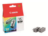 Canon BCI-15 - 2-pack - svart - original - blekkbeholder - for i70, 80; PIXMA iP90, iP90v 8190A002