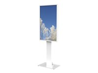HI-ND Floorstand Glass Universal 49"- 65" - Stativ - for LCD-skjerm - metall - hvit, RAL 9003 - skjermstørrelse: 49"-65" - plassering på gulv FS0000-5001-01