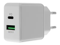 Insmat - Strømadapter - 25 watt - 3 A - PD 3.0, QC 3.0 - 2 utgangskontakter (USB, USB-C) 530-9250