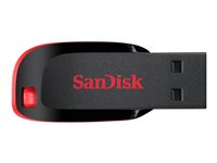 SanDisk Cruzer Blade - USB-flashstasjon - 64 GB - USB 2.0 - svart, rød SDCZ50-064G-B35