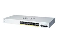 Cisco Business 220 Series CBS220-24FP-4G - Switch - smart - 24 x 10/100/1000 (PoE+) + 4 x Gigabit SFP (opplink) - rackmonterbar - PoE+ (382 W) - gjenfabrikert CBS220-24FP4GUK-RF