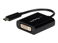 StarTech.com USB C to DVI Adapter - Black - 1920x1200 - USB Type C Video Converter for Your DVI D Display / Monitor / Projector (CDP2DVI) - Video- / USB-adapter - 24 pin USB-C (hann) til DVI-I (hunn) - Thunderbolt 3 - 1920 x 1200 (WUXGA)-støtte - svart - for P/N: BNDTB10GI, BNDTB210GSFP, BNDTB410GSFP, BNDTB4M2E1, BNDTBUSB3142, TB4CDOCK CDP2DVI