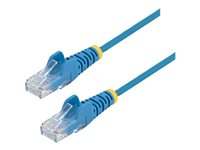 StarTech.com 2.5m Slim LSZH CAT6 Ethernet Cable, 10 Gigabit Snagless RJ45 100W PoE Patch Cord, CAT 6 10GbE UTP Network Cable w/Strain Relief, Blue, ETL, Low Smoke Zero Halogen - Category 6 - 28AWG (N6PAT250CMBLS) - Koblingskabel - RJ-45 (hann) til RJ-45 (hann) - 2.5 m - CAT 6 - uten hindringer - blå N6PAT250CMBLS