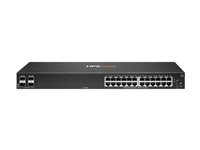 HPE Aruba 6100 24G 4SFP+ Switch - Switch - Styrt - 24 x 10/100/1000 + 4 x 1 Gigabit / 10 Gigabit SFP+ - side til side-luftflyt - rackmonterbar JL678A