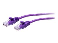 C2G 25ft (7.6m) Cat6a Snagless Unshielded (UTP) Slim Ethernet Network Patch Cable - Purple - Koblingskabel - RJ-45 (hann) til RJ-45 (hann) - 7.6 m - 4.8 mm - UTP - CAT 6a - formstøpt, uten hindringer - purpur C2G30194