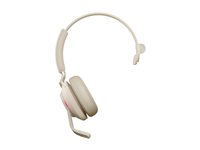 Jabra Evolve2 65 UC Mono - Hodesett - on-ear - konvertibel - Bluetooth - trådløs - USB-C - lydisolerende - beige - med ladestativ 26599-889-888
