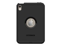 OtterBox Defender Series - Baksidedeksel for nettbrett - skjermstativ - polykarbonat, syntetisk gummi - svart - for Apple iPad mini (6. generasjon) 77-87478