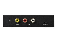 StarTech.com HDMI to RCA Converter Box with Audio - Composite Video Adapter - NTSC/PAL - 1080p (HD2VID2) - Videokonverter - HDMI - sammensatt video - svart HD2VID2