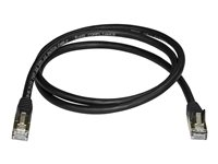 StarTech.com 1m CAT6A Ethernet Cable, 10 Gigabit Shielded Snagless RJ45 100W PoE Patch Cord, CAT 6A 10GbE STP Network Cable w/Strain Relief, Black, Fluke Tested/UL Certified Wiring/TIA - Category 6A - 26AWG (6ASPAT1MBK) - Koblingskabel - RJ-45 (hann) til RJ-45 (hann) - 1 m - STP - CAT 6a - formstøpt, uten hindringer - svart 6ASPAT1MBK