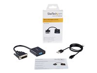 StarTech.com DVI-D to VGA Active Adapter Converter Cable - 1080p - DVI to VGA Converter box (DVI2VGAE) - Video adapter - DVI-D, Micro-USB type B (kun strøm) til HD-15 (VGA) (hunn) - 24.8 m - 1920 x 1200 (WUXGA)-støtte, aktiv - svart DVI2VGAE