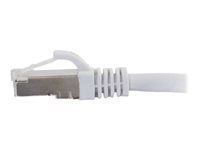 C2G Cat6a Booted Shielded (STP) Network Patch Cable - Koblingskabel - RJ-45 (hann) til RJ-45 (hann) - 1.5 m - STP - CAT 6a - formstøpt, uten hindringer, flertrådet - hvit 89936