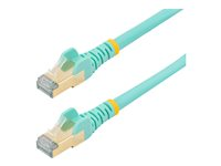 StarTech.com 7.5m CAT6A Ethernet Cable, 10 Gigabit Shielded Snagless RJ45 100W PoE Patch Cord, CAT 6A 10GbE STP Network Cable w/Strain Relief, Aqua, Fluke Tested/UL Certified Wiring/TIA - Category 6A - 26AWG (6ASPAT750CMAQ) - Koblingskabel - RJ-45 (hann) til RJ-45 (hann) - 7.5 m - STP - CAT 6a - formstøpt, uten hindringer - akvamarin 6ASPAT750CMAQ