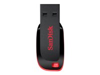 SanDisk Cruzer Blade - USB-flashstasjon - 128 GB - USB - svart, rød SDCZ50-128G-B35