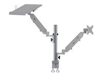 Eaton Tripp Lite Series Full-Motion Desktop Clamp for Laptop and 17" to 32" Monitor, Aluminum, TAA - Monteringssett - helbevegelses justerbar arm - for Skjerm - aluminium, stål - sølv - skjermstørrelse: 17"-32" - skrivebordsmonterbar - TAA-samsvar DDR1732NBMTAA
