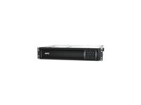 APC Smart-UPS 750VA LCD RM - UPS (kan monteres i rack) - AC 230 V - 500 watt - 750 VA - Ethernet, RS-232, USB - utgangskontakter: 4 - 2U - svart - med APC UPS Network Management Card - for P/N: AR4018SPX432, AR4024SP, AR4024SPX429, AR4024SPX431, AR4024SPX432, NBWL0356A SMT750RMI2UNC