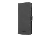 Insmat Exclusive Flip Case - Lommebok for mobiltelefon - ekte skinn, papir, kartong, aluminiumsfolie - svart - for Samsung Galaxy S20, S20 5G 650-2843