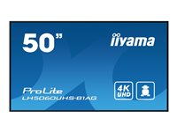 iiyama ProLite LH5060UHS-B1AG - 50" Diagonalklasse (49.5" synlig) LED-bakgrunnsbelyst LCD-skjerm - intelligent skilting - med innebygd SoC-mediespiller - Android - 4K UHD (2160p) 3840 x 2160 - kantbelyst - svart LH5060UHS-B1AG