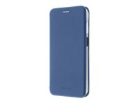 Insmat Exclusive - Lommebok for mobiltelefon - polyuretan, kartong+papir+aluminiumsfolie, termoplastisk polyuretan (TPU) holder - elektrisk blå - for Samsung Galaxy A25 650-3222
