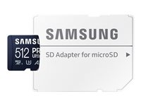Samsung PRO Ultimate MB-MY512SA - Flashminnekort (SD-adapter inkludert) - 512 GB - A2 / Video Class V30 / UHS-I U3 - microSDXC UHS-I - blå MB-MY512SA/WW
