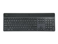 Targus EcoSmart - Tastatur - bærekraftig energiutvinning - bakteriedrepende middel - bakgrunnsbelyst - trådløs - Bluetooth 5.0 - QWERTY - Tysk - tastsvitsj: Scissor-Key - svart - recycled packaging AKB868DE