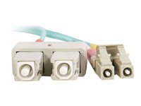 C2G LC-SC 10Gb 50/125 OM3 Duplex Multimode PVC Fiber Optic Cable (LSZH) - Nettverkskabel - SC flermodus (hann) til LC multimodus (hann) - 30 m - 30 m - fiberoptisk - dupleks - 50 / 125 mikroner - OM3 - halogenfri - akvamarin 85539