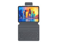 ZAGG Pro Keys - Tastatur og folioveske - bakgrunnsbelyst - Bluetooth - Nordisk - svart/grå tastatur, svart/grå boks - for Apple 11-inch iPad Pro (1. generasjon, 2. generasjon, 3. generasjon) 103407984