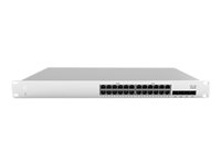 Cisco Meraki Cloud Managed MS210-24P - Switch - Styrt - 24 x 10/100/1000 (PoE+) + 4 x Gigabit SFP (opplink) - rackmonterbar, stasjonær - PoE+ (370 W) MS210-24P-HW