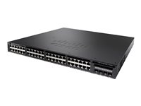 Cisco Catalyst 3650-48FS-S - Switch - L3 - Styrt - 48 x 10/100/1000 (PoE+) + 4 x SFP - stasjonær, rackmonterbar - PoE+ (775 W) WS-C3650-48FS-S