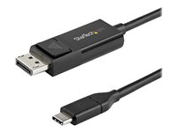 StarTech.com 6ft (2m) USB C to DisplayPort 1.2 Cable 4K 60Hz, Bidirectional DP to USB-C or USB-C to DP Reversible Video Adapter Cable, HBR2/HDR, USB Type C / Thunderbolt 3 Monitor Cable - 4K USB-C to DP Cable (CDP2DP2MBD) - DisplayPort-kabel - 24 pin USB-C (hann) til DisplayPort (hann) - USB 3.1 / Thunderbolt 3 / DisplayPort 1.2 - 2 m - 4K-støtte, aktiv - svart CDP2DP2MBD