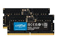 Crucial - DDR5 - sett - 16 GB: 2 x 8 GB - SO DIMM 262-pin - 5600 MHz / PC5-44800 - CL46 - 1.1 V - on-die ECC - svart CT2K8G56C46S5