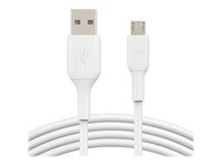 Belkin BoostCharge - USB-kabel - Micro-USB type B (hann) til USB (hann) - 1 m - hvit CAB005BT1MWH