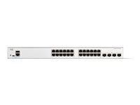 Cisco Catalyst 1300-24T-4G - Switch - L3 - Styrt - 24 x 10/100/1000Base-T + 4 x Gigabit SFP - rackmonterbar C1300-24T-4G