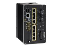 Cisco Catalyst IE3200 Rugged Series - Network Essentials - switch - Styrt - 8 x 10/100/1000 (PoE+) + 2 x Gigabit SFP - DIN-skinnemonterbar - PoE+ (240 W) - DC power IE-3200-8P2S-E
