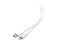 C2G 6ft (1.8m) USB-C Male to Lightning Male Sync and Charging Cable - White - Lightning-kabel - 24 pin USB-C hann til Lightning hann - 1.83 m - hvit - USB Power Delivery (20 W), up to 480 Mbps C2G54559