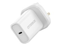OtterBox - Strømadapter - 20 watt - PD (24 pin USB-C) - hvit - Storbritannia 78-81417
