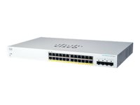Cisco Business 220 Series CBS220-24P-4G - Switch - smart - 24 x 10/100/1000 (PoE+) + 4 x Gigabit SFP (opplink) - rackmonterbar - PoE+ (195 W) - gjenfabrikert CBS220-24P-4GEU-RF